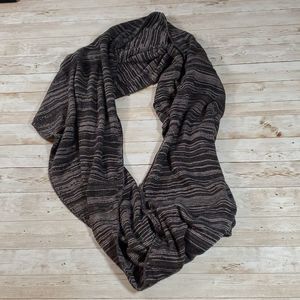 Duluth Trading Company Infinity Scarf Black & Grey Acrylic Micro-Stripes So Soft